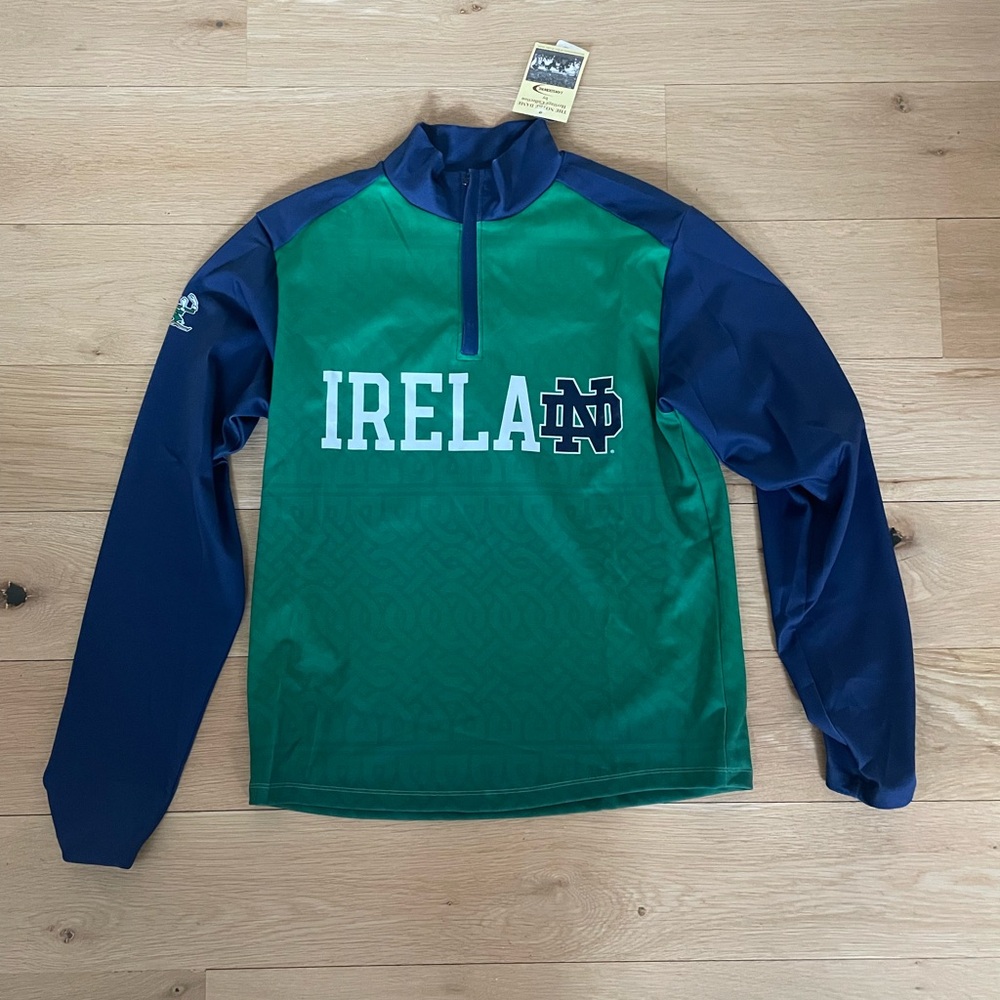 NWT: Notre Dame Heritage Collection Quarter Zip Pullover from Dublin, Ireland